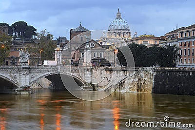 Tiber River and St. Peter Stock Photo