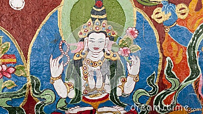 Tibet bodhisattva painting Stock Photo