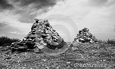 Tibet stone piles Stock Photo