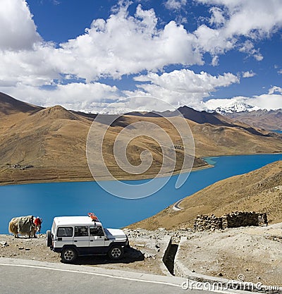 Tibet - Yamdrok Lake - Tibetan Plateau Stock Photo