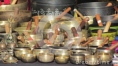 Tibetan bowls Stock Photo