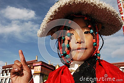 Tibetan girl Editorial Stock Photo