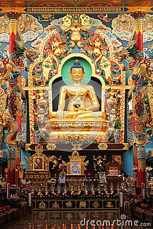 Tibetan Golden Buddha Temple Coorg Editorial Stock Photo