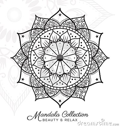 Tibetan mandala decorative ornament design Vector Illustration