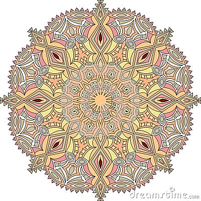 Tibetan mandala illustration. Vector illustration. Pastels Vector Illustration