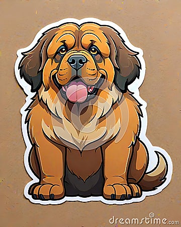 Tibetan mastiff dog pet sticker decal Cartoon Illustration