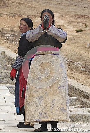 Tibetan Pilgrims Editorial Stock Photo