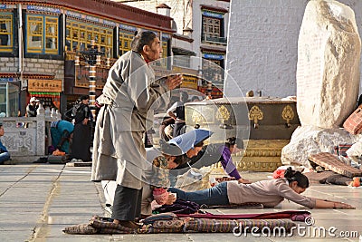 Tibetan prayer Editorial Stock Photo
