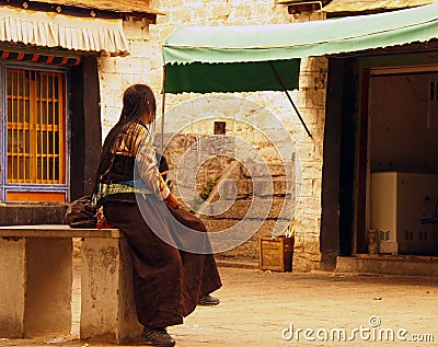 Tibetan Woman Editorial Stock Photo
