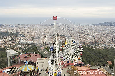 Tibidabo amusement park Stock Photo