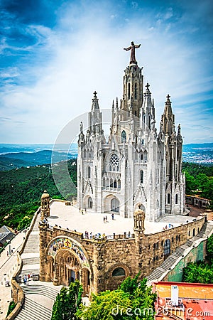 Tibidabo church Stock Photo