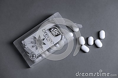 Tic tac breeze mint gum, isolated Editorial Stock Photo