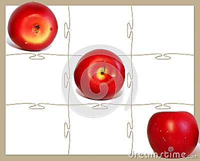 Tic tac toe Apple Stock Photo