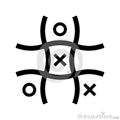 Tic Tac Toe. Black and white tic tac toe, Noughts and crosses, Xs and Os Vector Illustration