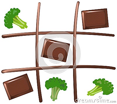 Tic Tac Toe Chocolate Vector Illustration