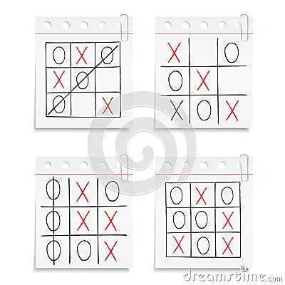 Tic Tac Toe Game Vector Illustration