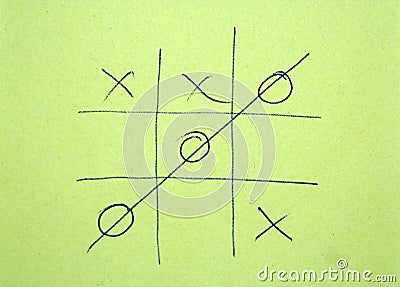 Tic Tac Toe game. Kids leisure game. Social game. Stock Photo