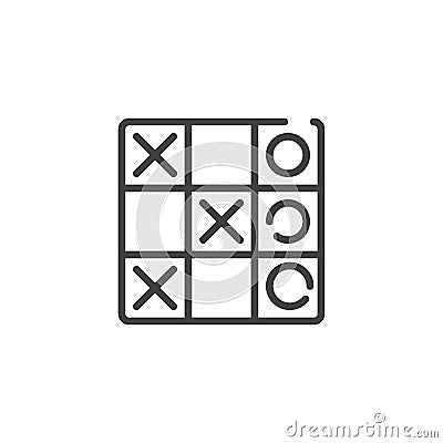 Tic tac toe game line icon Vector Illustration