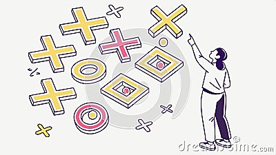 Tic,tac,toe game, puzzle and strategy illustration design element. vector design Generative AI Vector Illustration