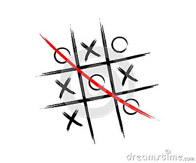 Tic tac toe game Vector Illustration