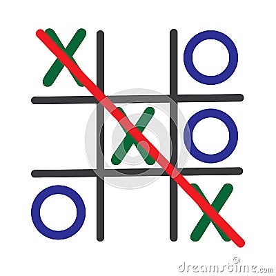 Tic Tac Toe Game Vector illustration icon template design Vector Illustration