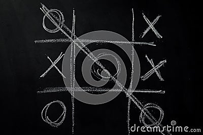 tic-tac-toe game with a winner - concept symbol for a winner or winning action - work, challenges, life Stock Photo