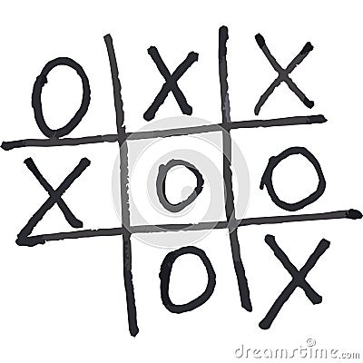 Tic tac toe, noughts and crosses game Stock Photo