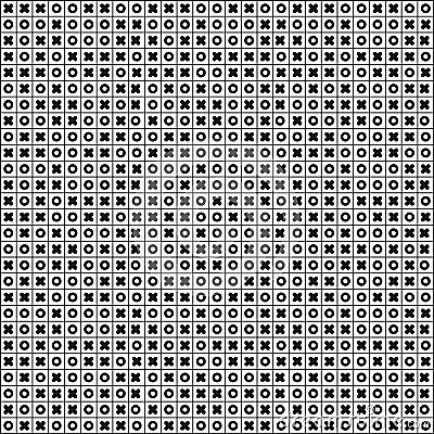 Tic tac toe (Noughts and crosses, Xs and Os) seamless pattern Vector Illustration