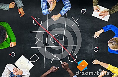 Tic-Tac-Toe Strategy Game Criss Cross Leisure Recreation Concept Stock Photo