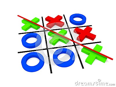 Tic-tac-toe, winning Stock Photo