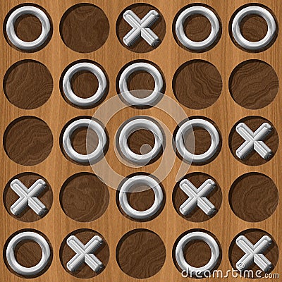 Tic Tac Toe wooden board generated seamless texture Stock Photo