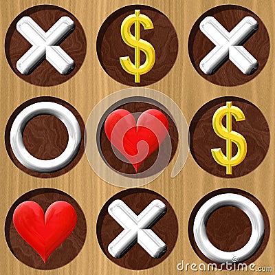 Tic Tac Toe wooden board generated seamless texture Stock Photo