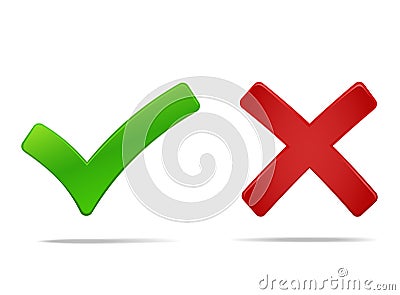 Tick and cross mark Vector Illustration