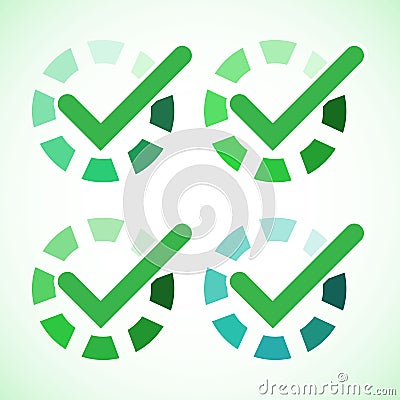 Tick and cross signs. Vector Illustration