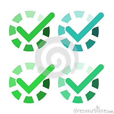 Tick and cross signs. Vector Illustration