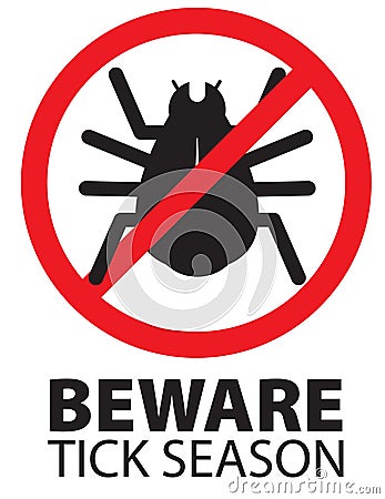 Tick Insect Season Beware Warning Logo Sign Icon Stock Photo
