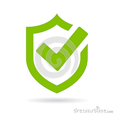 Tick shield security vector icon Vector Illustration