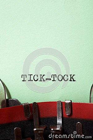 Tick tock text Stock Photo