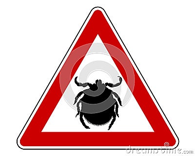 Tick warning sign Vector Illustration