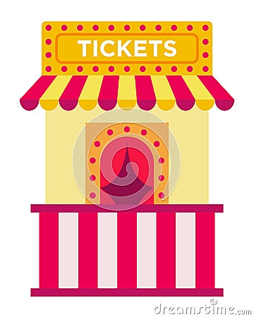 Ticket booth vector icon flat isolated Vector Illustration