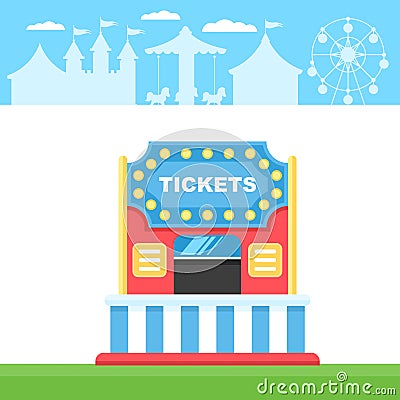 Ticket cart or booth Vector Illustration