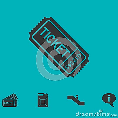 Ticket icon flat Vector Illustration