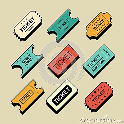 Ticket Icon Isolated Vector Illustration