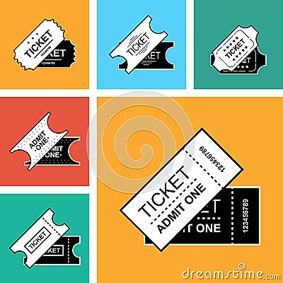 Ticket Icon Isolated Vector Illustration