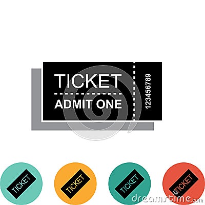 Ticket Icon Isolated on White Background Vector Illustration