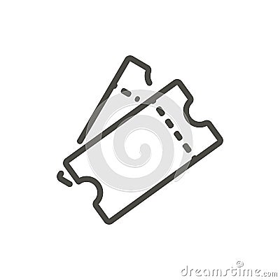 Ticket icon vector. Line raffle ticket symbol. Vector Illustration