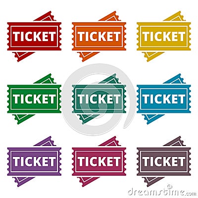 Ticket Icons set Vector Illustration