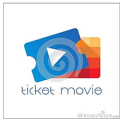 Ticket movie exclusive logo Vector Illustration