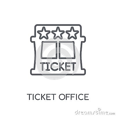 Ticket office linear icon. Modern outline Ticket office logo con Vector Illustration