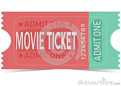 Ticket pink admit one movie ticket buy cinema ticket theatre Stock Photo